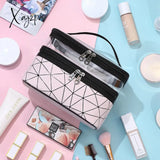 Xajzpa - Multifunction Double Transparent Cosmetic Bag Women Make Up Case Big Capacity Travel