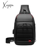 Xajzpa - Multifunction Shoulder Bag Men Business Crossbody Bags USB Charging Design Chest Bag Waterproof Messenger Bag Male n1901