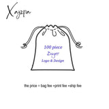 Xajzpa - Natural Linen Jewelry Gift Bags 8X10Cm 9X12Cm 10X15Cm Pack 50 Custom Logo Sack Party Candy