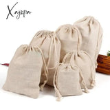 Xajzpa - Natural Linen Jewelry Gift Bags 8x10cm 9x12cm 10x15cm pack 50 Custom Logo Sack Party Candy Makeup Jute Packaging Pouches
