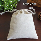 Xajzpa - Natural Linen Jewelry Gift Bags 8X10Cm 9X12Cm 10X15Cm Pack 50 Custom Logo Sack Party Candy