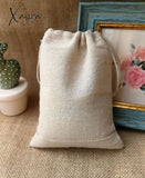 Xajzpa - Natural Linen Jewelry Gift Bags 8X10Cm 9X12Cm 10X15Cm Pack 50 Custom Logo Sack Party Candy