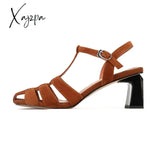 Xajzpa - New Arrival Open-Toed Roman Sandals For Women Summer Green Kid Suede Shoes Buckle Strap