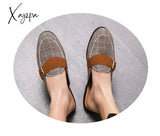 Xajzpa - New Arrive Canvas Man Loafer Slides Elegant Casual Shoes Lightweight Half For Breathable