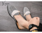 Xajzpa - New Arrive Canvas Man Loafer Slides Elegant Casual Shoes Lightweight Half For Breathable