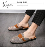 Xajzpa - New Arrive Canvas Man Loafer Slides Elegant Casual Shoes Lightweight Half For Breathable