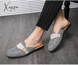 Xajzpa - New Arrive Canvas Man Loafer Slides Elegant Casual Shoes Lightweight Half For Breathable