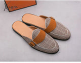 Xajzpa - New Arrive Canvas Man Loafer Slides Elegant Casual Shoes Lightweight Half For Breathable