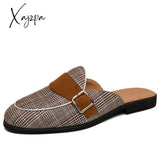 Xajzpa - New Arrive Canvas Man Loafer Slides Elegant Casual Shoes Lightweight Half For Breathable