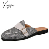 Xajzpa - New Arrive Canvas Man Loafer Slides Elegant Casual Shoes Lightweight Half For Breathable