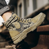 Xajzpa - New Autumn Early Winter Shoes Men Boots High Top Canvas Camouflage Street Mens Ankle