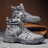 Xajzpa - New Autumn Early Winter Shoes Men Boots High Top Canvas Camouflage Street Mens Ankle