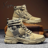 Xajzpa - New Autumn Early Winter Shoes Men Boots High Top Canvas Camouflage Street Mens Ankle