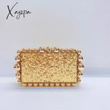 Xajzpa - New Beading Acrylic Clutch Bag Beads Box Evening Designer Luxury Gold Silver Novelty