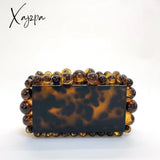 Xajzpa - New Beading Acrylic Clutch Bag Beads Box Evening Designer Luxury Gold Silver Novelty