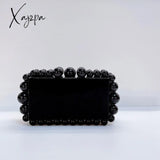 Xajzpa - New Beading Acrylic Clutch Bag Beads Box Evening Designer Luxury Gold Silver Novelty