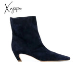 Xajzpa - New Big Size 34-43 Women’s Shoes Autumn Winter Elastic Boots Nubuck Flock Chelsea Tip