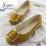 Xajzpa - New Big Size Women Flats Shallow Candy Color Shoes Woman Loafers Autumn Fashion Sweet Flat Casual Shoes Women Plus Size 35-43