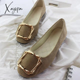 Xajzpa - New Big Size Women Flats Shallow Candy Color Shoes Woman Loafers Autumn Fashion Sweet Flat