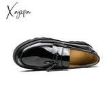 Xajzpa - New Black Loafers Men Pu Leather Shoes Breathable Slip-On Solid Casual Handmade Free