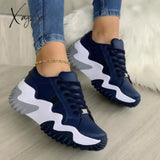 Xajzpa - New Breathable Vulcanized Shoes Women Casual Platform Sneakers Summer Thick Bottom Low Top