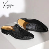 Xajzpa - New Brown Men Slippers Outside Shoes British Style Black Size 38-46 Handmade Free Shipping