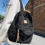 Xajzpa - New Casual Cool Girl Boy Canvas Green Laptop Student Bag Trendy Women Men College Female