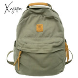 Xajzpa - New Casual Cool Girl Boy Canvas Green Laptop Student Bag Trendy Women Men College Female