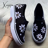 Xajzpa - New Casual Sports Shoes Women’s Fashion Round Toe Sunflower Color Loafers Low-Top Large
