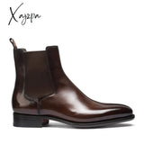 Xajzpa - New Chelsea Boots Men Shoes Pu Brown Fashion Versatile Business Casual British Style