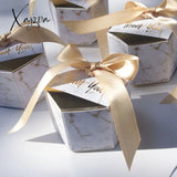 Xajzpa - New Creative Marbling Style Candy Boxes Wedding Favors Party Supplies Baby Shower Thanks