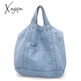 Xajzpa - New Denim Bag Neutral And Women Canvas Large Shopping Art Student Unisex Shoulder Light