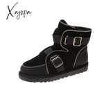Xajzpa - New Design Women Winter Snow Boots Plush Lining Keep Warm Shoes Buckle Zipper Decoration