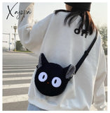 Xajzpa - New Fashion Big Eyes Canvas Girls Shoulder Bag Cute Black Briquettes Messenger Kids Women