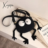 Xajzpa - New Fashion Big Eyes Canvas Girls Shoulder Bag Cute Black Briquettes Messenger Kids Women