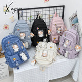 Xajzpa - New Fashion Cute Women Backpack White Waterproof Nylon Female Schoolbag College Lady