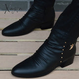 Xajzpa - New Fashion Men Boots Genuine Leather British Autumn Winter Warm Plush Ankle Man Casual