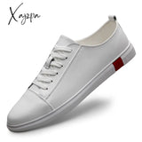 Xajzpa - New Fashion Men Genuine Leather Casual Shoes Lightweight Breathable Flats Luxury Brand