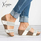 Xajzpa New Fashion Slippers High Heel Wedge Women Shoes Trend Luxury Sandals Designers Outdoor