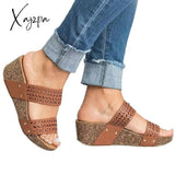 Xajzpa New Fashion Slippers High Heel Wedge Women Shoes Trend Luxury Sandals Designers Outdoor