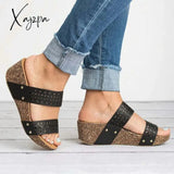 Xajzpa New Fashion Slippers High Heel Wedge Women Shoes Trend Luxury Sandals Designers Outdoor