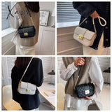 Xajzpa - New Fashion Stone Leather Chain Lock Shoulder Bags Women Crossbody Vintage Ladies