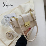 Xajzpa - New Fashion Stone Leather Chain Lock Shoulder Bags Women Crossbody Vintage Ladies