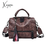 Xajzpa - New Fashion Tassel Women Handbag Leather Shoulder Bags Famous Brand Designer Ladies Casual