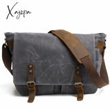 Xajzpa - New Fashion Thick Wax Canvas Men Shoulder Bag Messenger Crossbody Bag Vintage Male Leisure