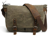 Xajzpa - New Fashion Thick Wax Canvas Men Shoulder Bag Messenger Crossbody Bag Vintage Male Leisure