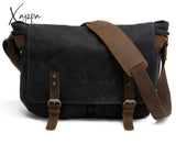 Xajzpa - New Fashion Thick Wax Canvas Men Shoulder Bag Messenger Crossbody Bag Vintage Male Leisure