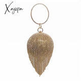 Xajzpa - New Fringed Spherical Evening Bag Diamond Handbag Rhinestone Wedding Purse Bridal Gift