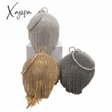 Xajzpa - New Fringed Spherical Evening Bag Diamond Handbag Rhinestone Wedding Purse Bridal Gift