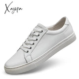 Xajzpa - New Genuine Leather Men Casual Shoes Business Work Office Lace-up Shoes White Men Shoes Fashion Sneakers